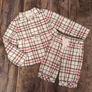 Janie and Jack Plaid Set, size 6-7, from Parisian Park line